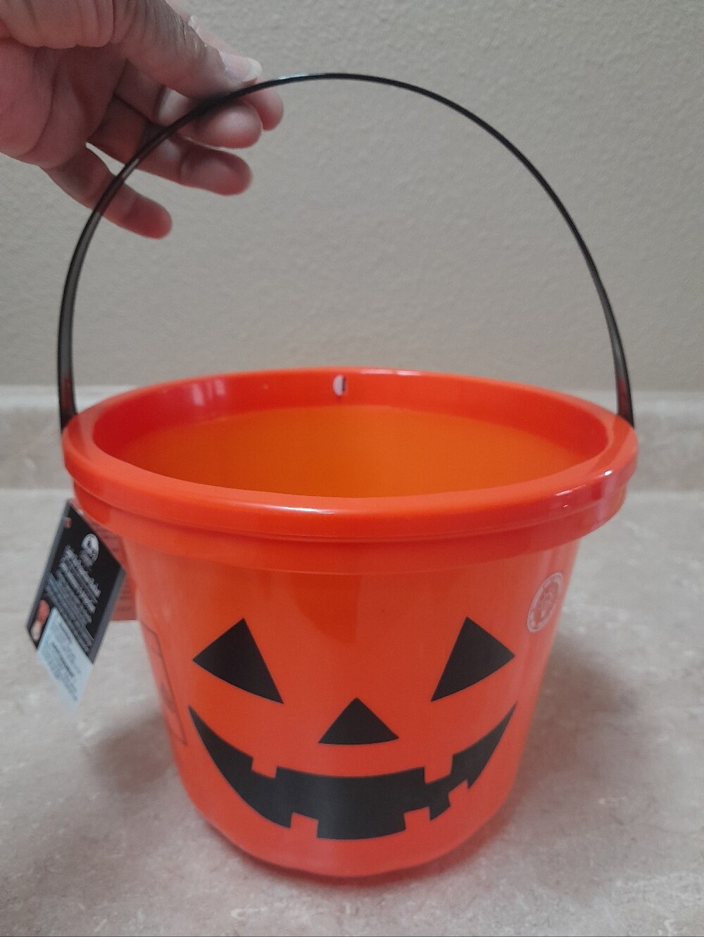 Orange Jack-O'-Lantern  LIGHT UP Bucket NWT Size:OS    Seasonal Collection